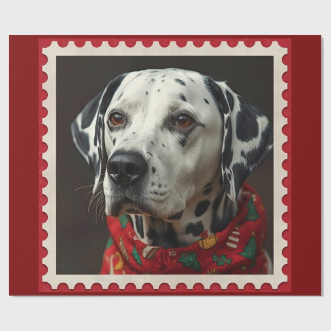 Papier Cadeau Dalmatian christmas (Plat)