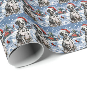 Papier Cadeau Dalmatie Winter Wonderland Noël Joie