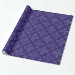 Papier Cadeau Damas Bleu Et Violet