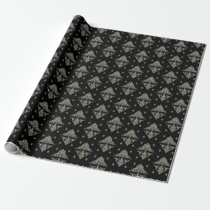 Papier Cadeau Damas d'or sur l'inspiration victorienne noire