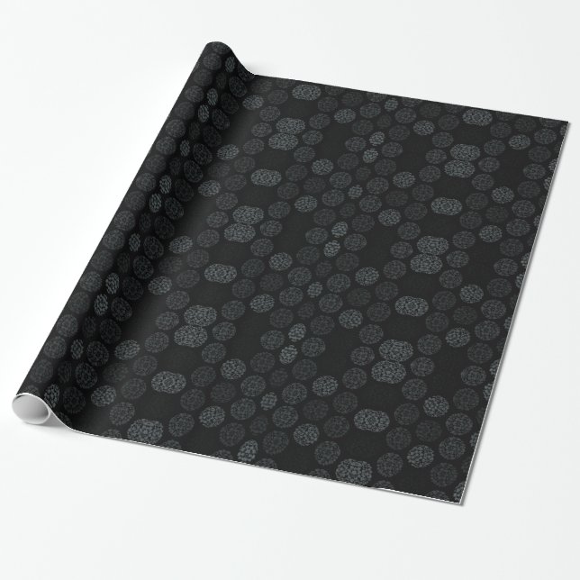 Papier Cadeau Damas florale foncée (Déroulé)