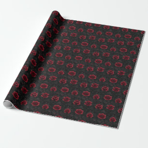 Papier Cadeau Damas foncé rouge et noir