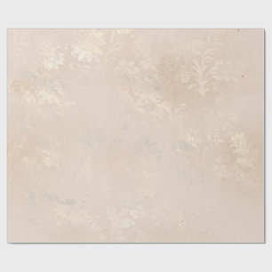 Papier Cadeau Damask en détresse ivoire et blanc grunge