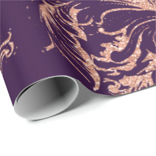 Papier Cadeau Damask Rose Gold Royal Purple Antonietta Cottage