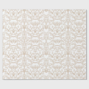 Papier Cadeau Damassé doré luxueux sans couture