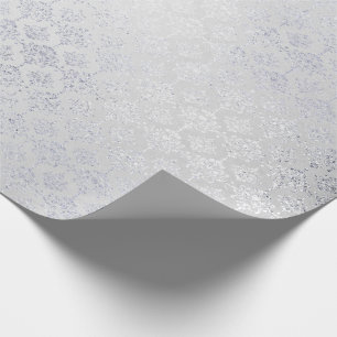 Papier Cadeau Damassé royale grise féerique monochromatique