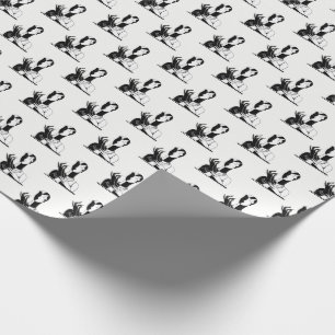 Papier Cadeau Dame Art Déco vintage Aux Perles Blanches
