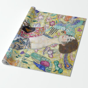 Papier Cadeau Dame avec un ventilateur, Gustav Klimt