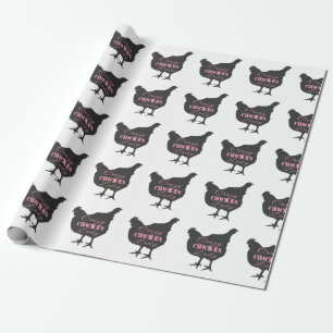 Papier Cadeau Dame Poulet Folle
