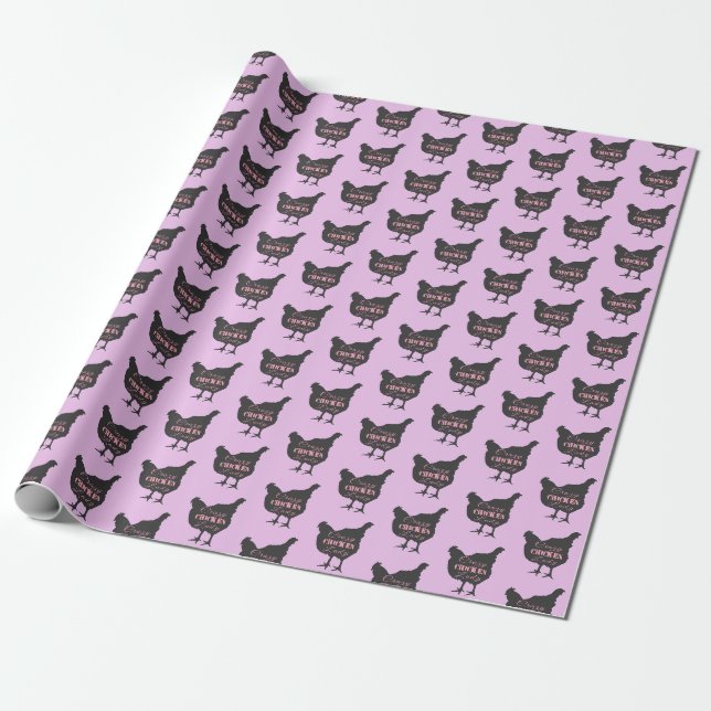Papier Cadeau Dame Poulet Folle (Déroulé)