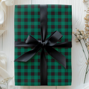 Papier Cadeau Damier Buffalo Vert Et Noir