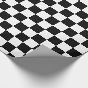 Papier Cadeau Damier noir et blanc audacieux