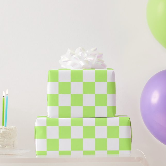 Papier Cadeau Damier vert classique visuel  (Créateur téléchargé)