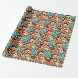 Papier Cadeau Dandie Dinmont Terrier Cuisine de Noël
