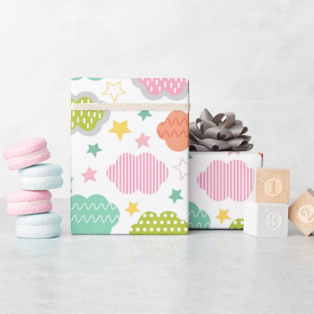 Papier Cadeau Dans Les Nuages (Baby Shower)