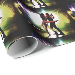 Papier Cadeau Danse Couple Ballroom Latin Ou Ballet