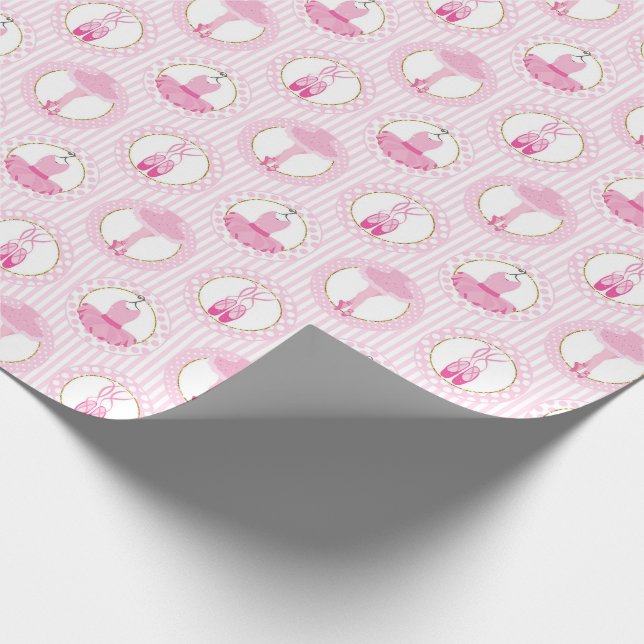 Papier Cadeau Danse de ballet rose - Danse de Ballerina Tutu (Coin)