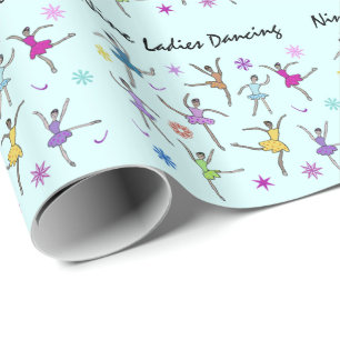Papier Cadeau Danse de neuf dames