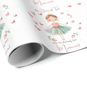 Papier Cadeau Danse et tournoi mignon ballerine ballet enfant an