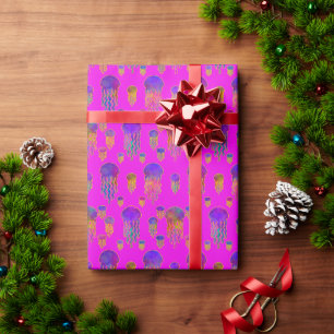 Papier Cadeau Danse sous-marine Rainbows Magenta