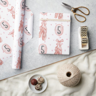Papier Cadeau Danseur de ballet Ballerina personnalisé rose