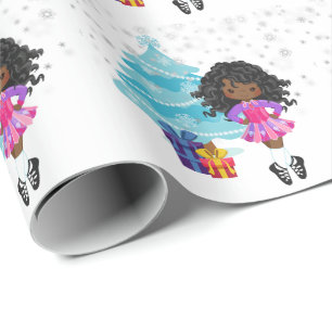 Papier Cadeau Danseur irlandais africain Noël d'hiver