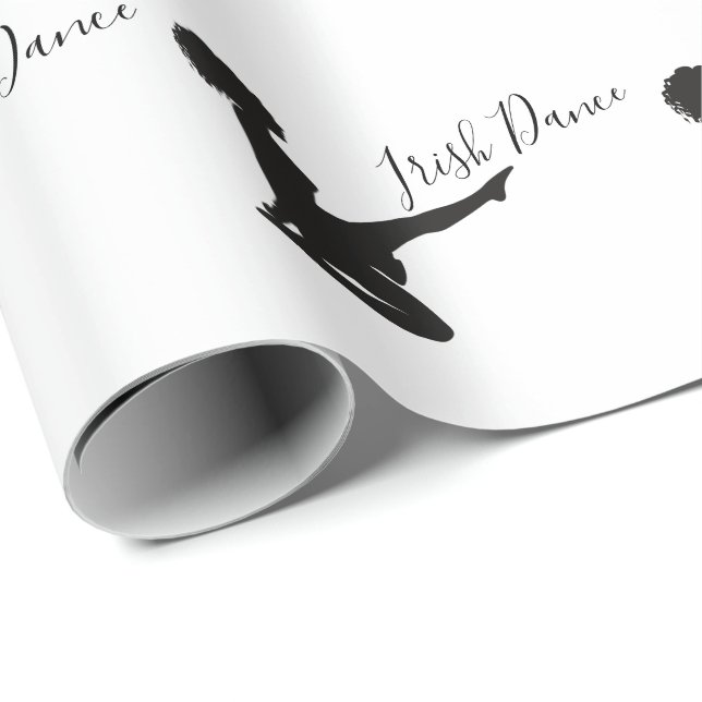 Papier Cadeau Danseur irlandais Soft Shoe Black and White Dance (Coin rond)