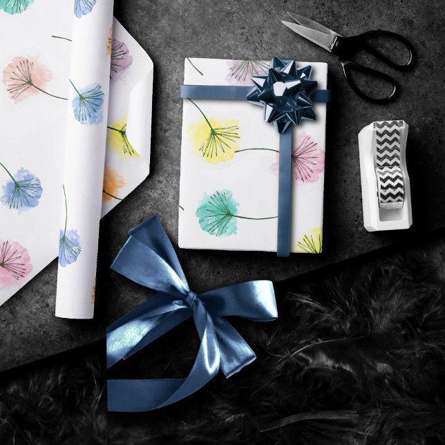Papier Cadeau Dansons | Motif floral aquarelle (Créateur téléchargé)