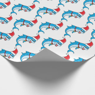 Papier Cadeau Dauphin mignon avec dessin animé du chapeau du Pèr