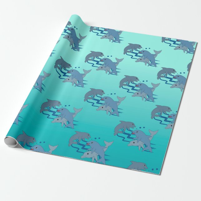 Papier Cadeau Dauphins (Déroulé)