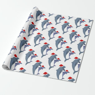 Papier Cadeau Dauphins de père Noël