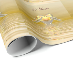 Papier Cadeau Dauphins et Coeur du Golden Anniversaire