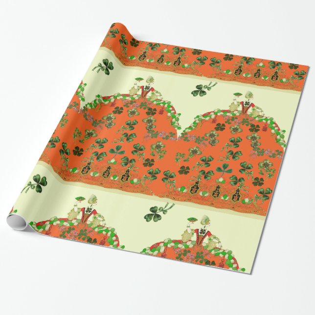 Papier Cadeau DAY ORANGE ET SHAMROCK St. Patricks (Déroulé)