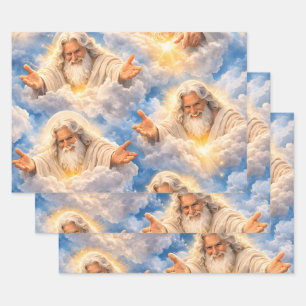 Papier cadeau de bienvenue divin céleste