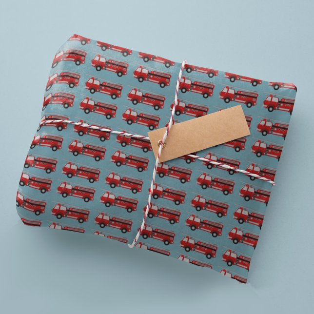 Papier cadeau de camion feu rouge (Créateur téléchargé)