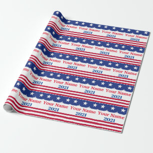 Papier cadeau de campagne politique drôle Drapeau