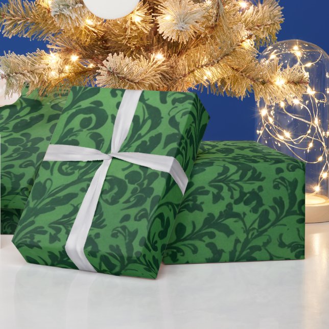 Papier cadeau de fête floral vert victorien classi (Vacances)