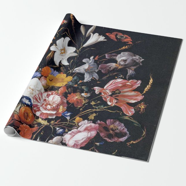 Papier Cadeau de Heem peinture florale Vase (Déroulé)