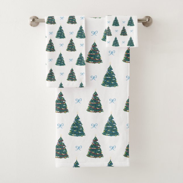 Papier cadeau de la ferme de Noël bleu (En situation)