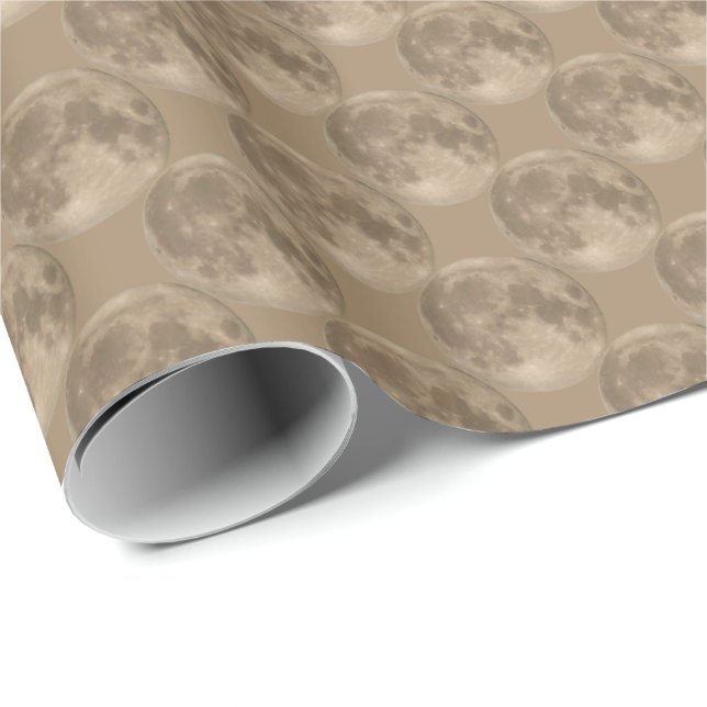 Papier cadeau de lune papier Personnaliser Pleine  (Coin rond)