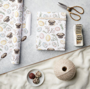 Papier Cadeau De mignons carlins fawn adorables serres