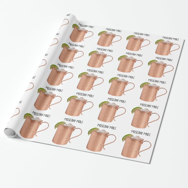 Papier Cadeau De Moscou de mule d'en cuivre de tasse poly dessin (Déroulé)