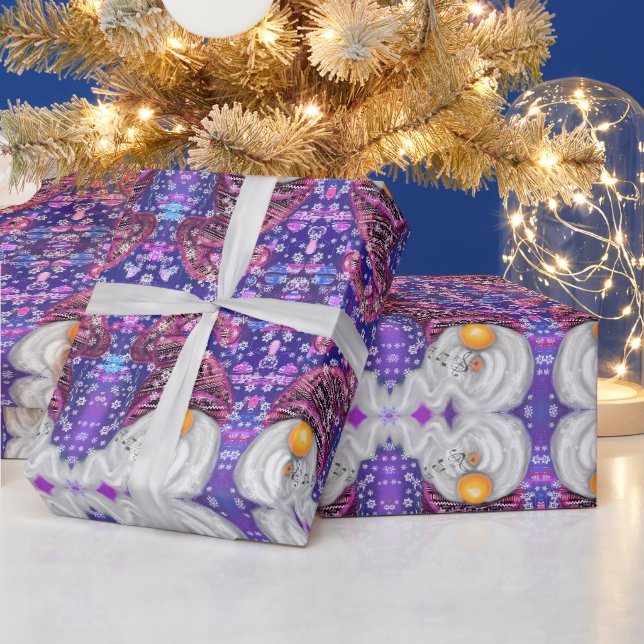 Papier cadeau de Noël amusant Gnomes heureux (Vacances)
