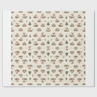 Papier cadeau de Noël Animaux de la forêt