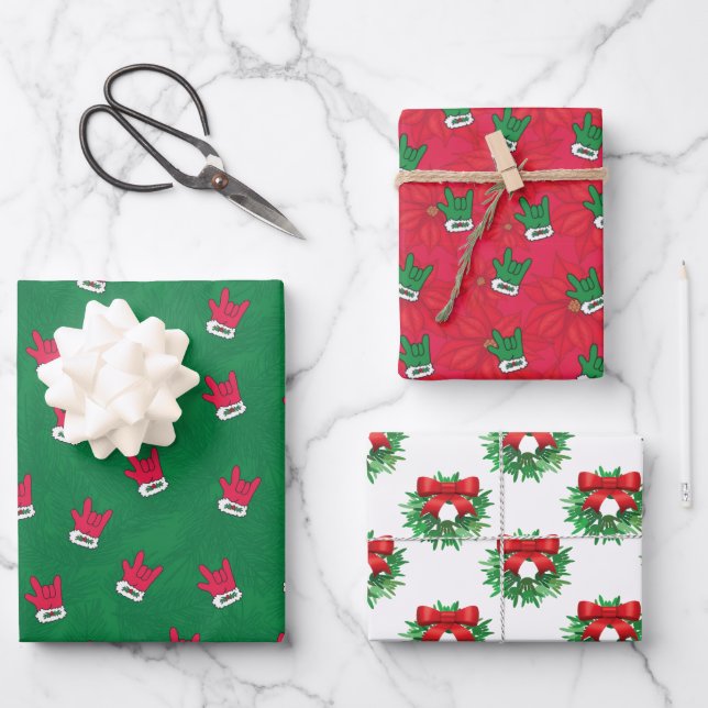 papier cadeau de Noël ASL (Recto)