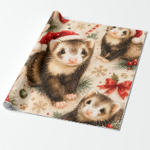 Papier Cadeau de Noël au Furet Fantaisiste