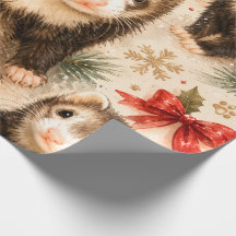 Papier Cadeau de Noël au Furet Fantaisiste