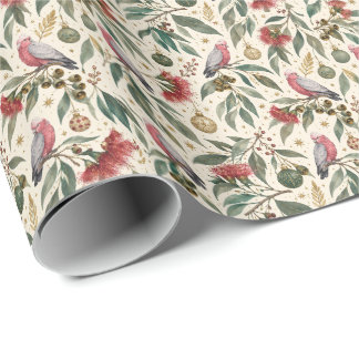 Papier cadeau de Noël botanique élégant