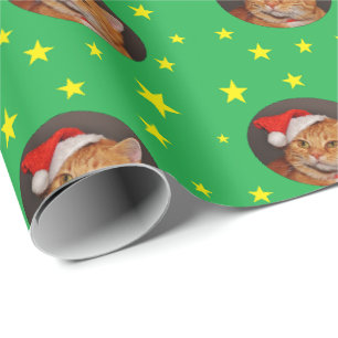 Papier cadeau de Noël Chat Tigré Orange Fêtes