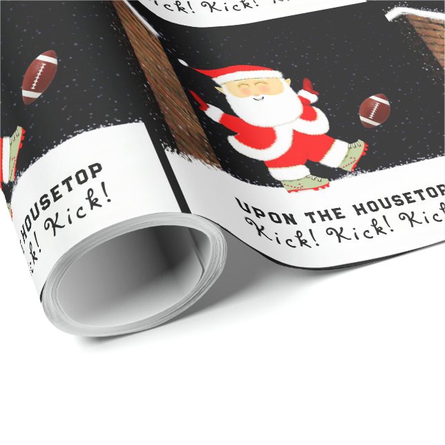 Papier cadeau de Noël de football (Coin rond)